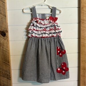 Emily Rose 4T Seersucker Sundress Red White Blue Butterfly July 4th Memorial Day